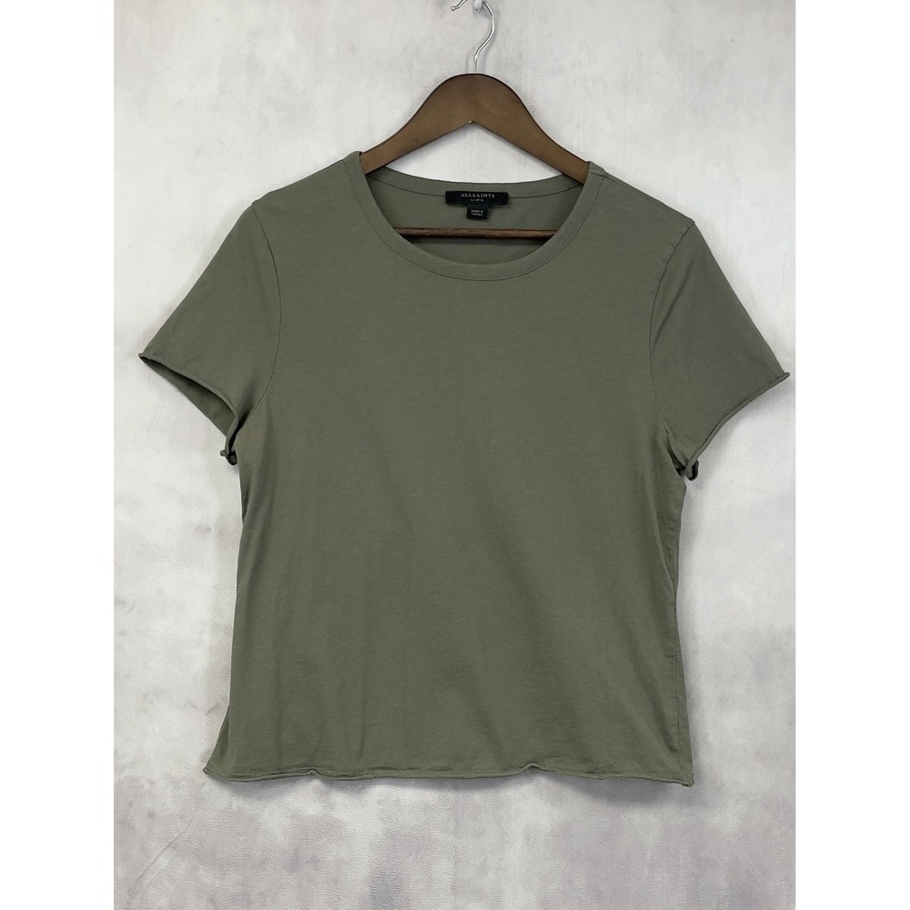 AllSaints Emelyn Tonic Tee Women Large Olive Green Utility Gorpcore Granola Girl